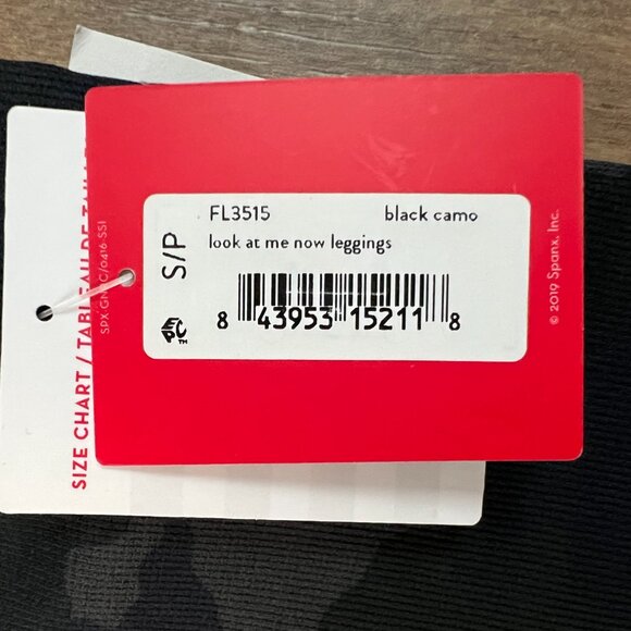 NEW SPANX EcoCare Seamless Black Camo Leggings - Picture 6 of 9